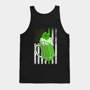 Shamrock Beer America Flag St. Patrick's Day Tank Top